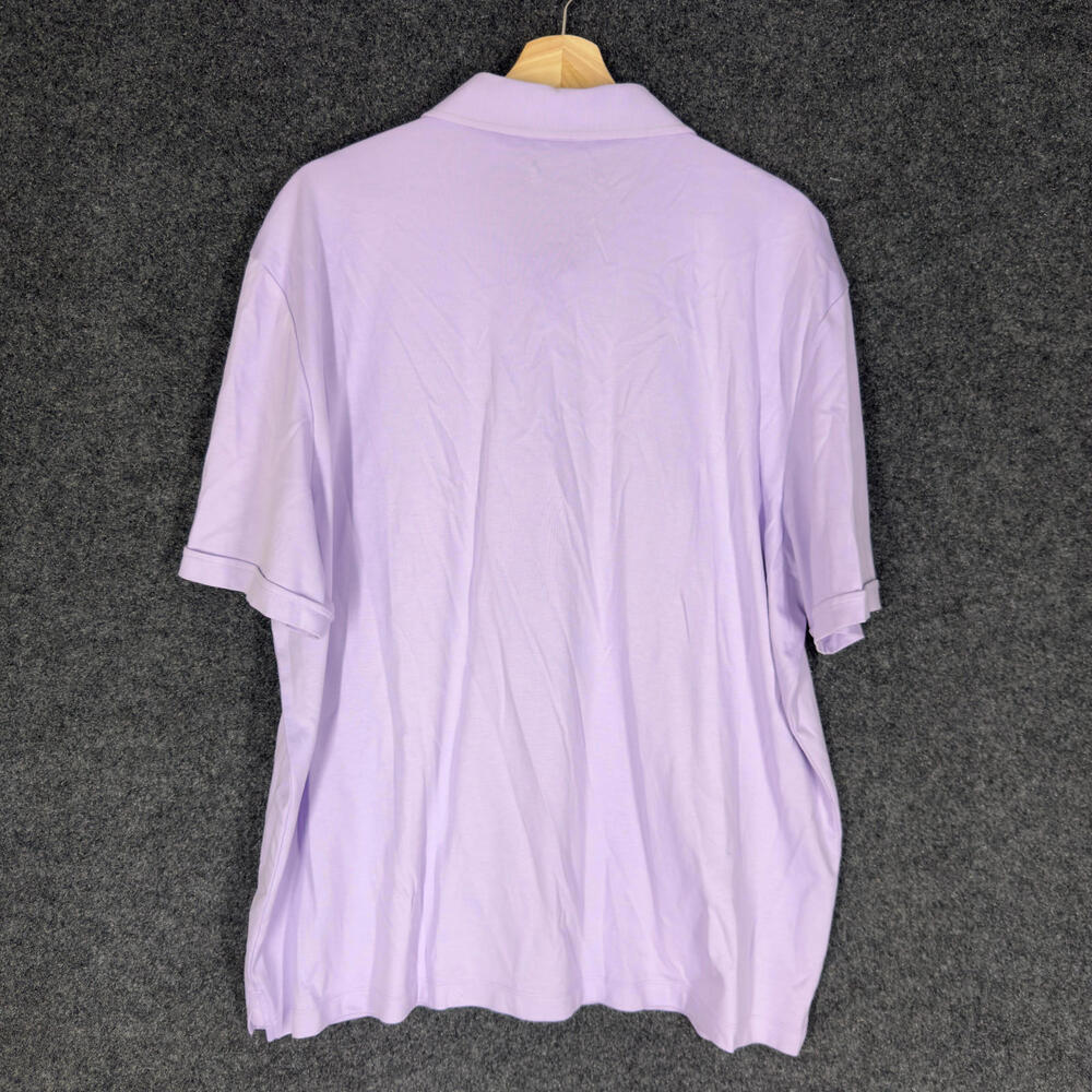Joseph Abboud Polo Shirt Men 2XL Purple Button Up Collared Short Sleeve Cotton - Picture 2 of 7